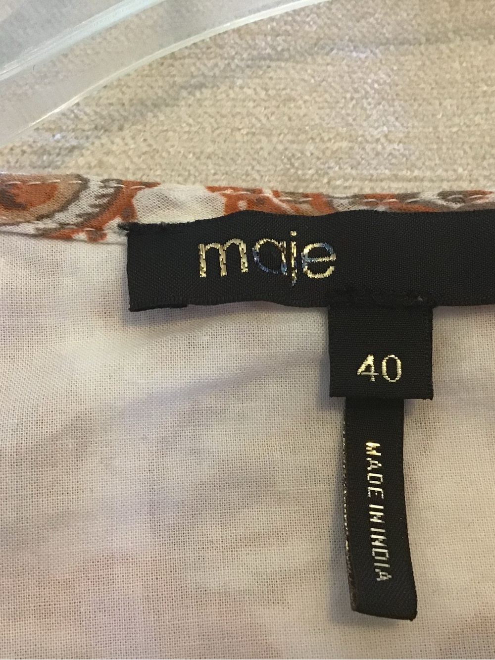Maje Rust and Cream Paisley Ruffle Maxi Dress - Picture 4 of 8